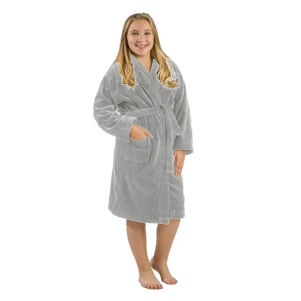 100% Cotton Terry Velour Hooded Kids Bathrobes