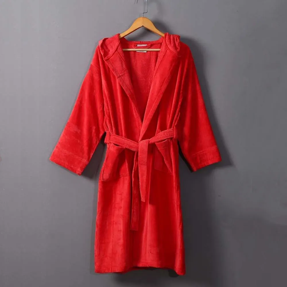 100% Cotton Terry Velour Hooded Kids Bathrobes