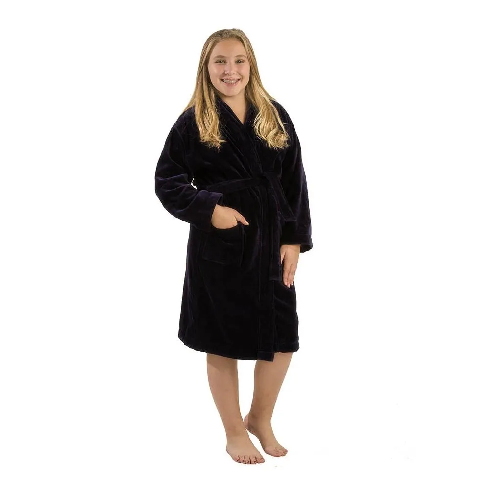 100% Cotton Terry Velour Hooded Kids Bathrobes