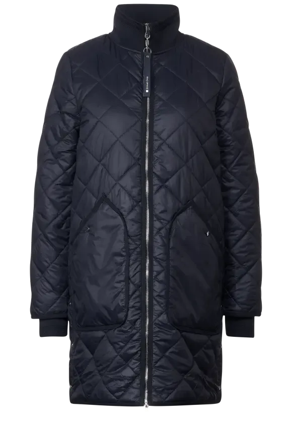 211901- Navy Padded Coat - Street One