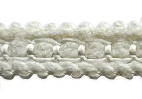 3/4" Fuzzy Chalk White Braided Trim (Made in France)