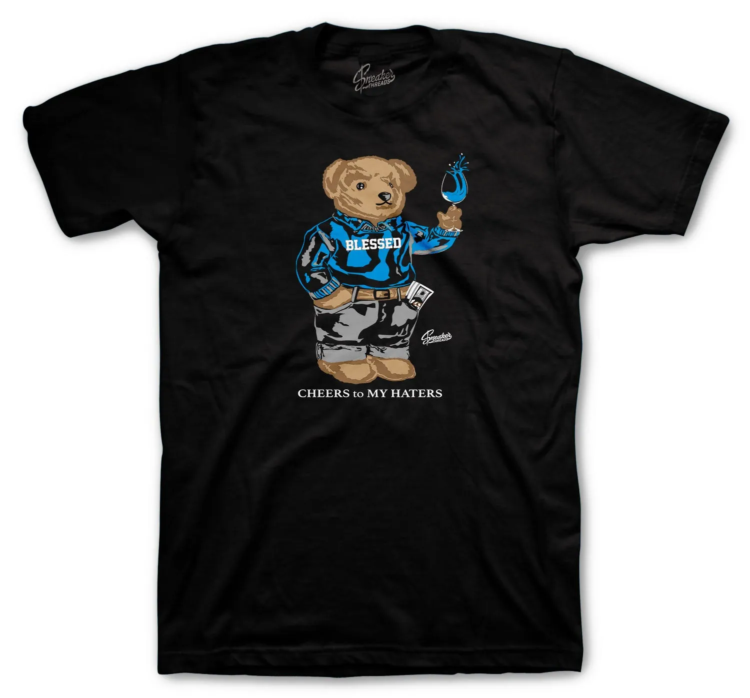 700 Bright Cyan Cheers Bear Shirt