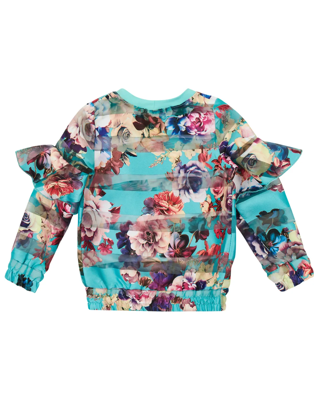 Airy Sheer Floral Ruffled Top by Kids Couture