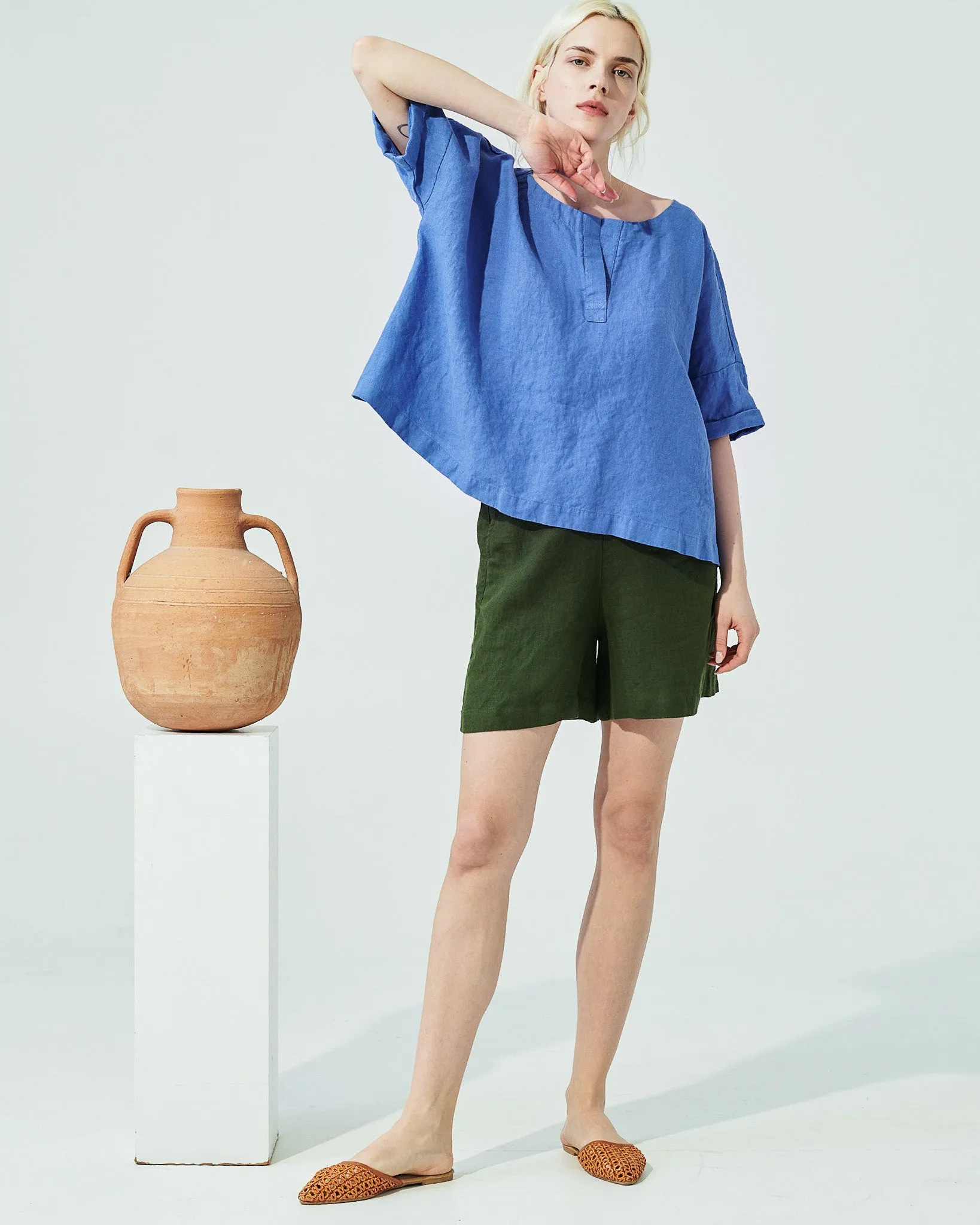 AURORA oversized linen top