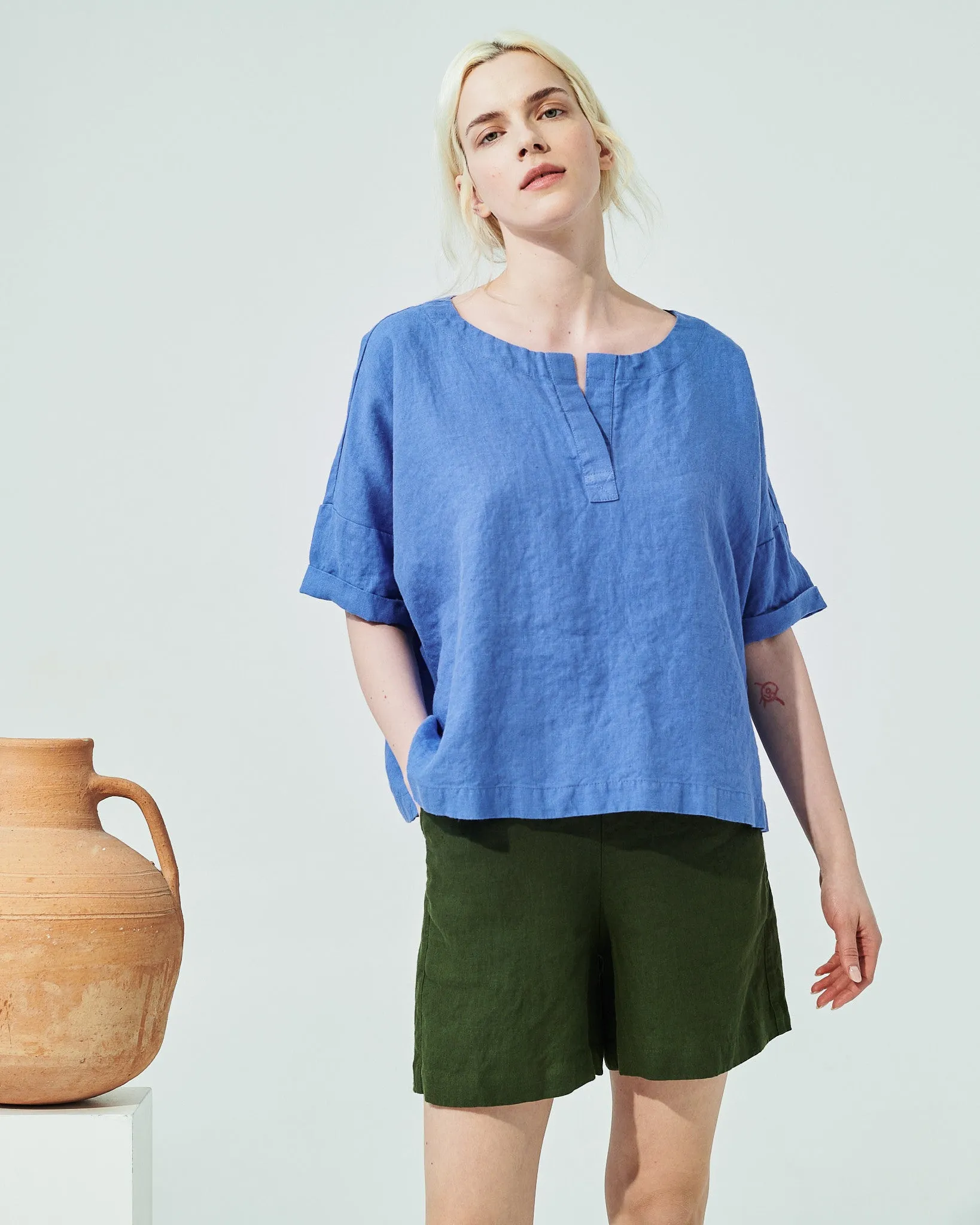 AURORA oversized linen top