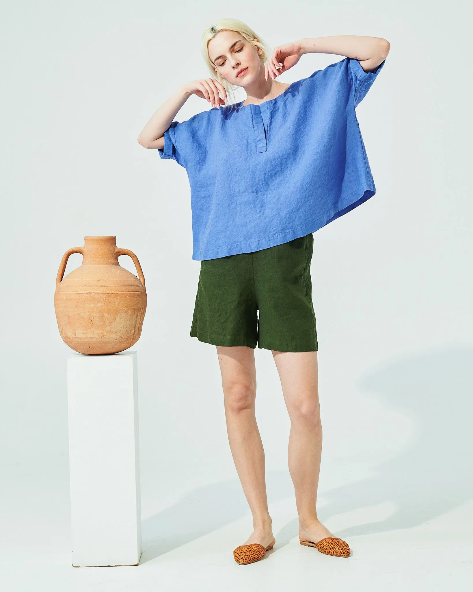 AURORA oversized linen top