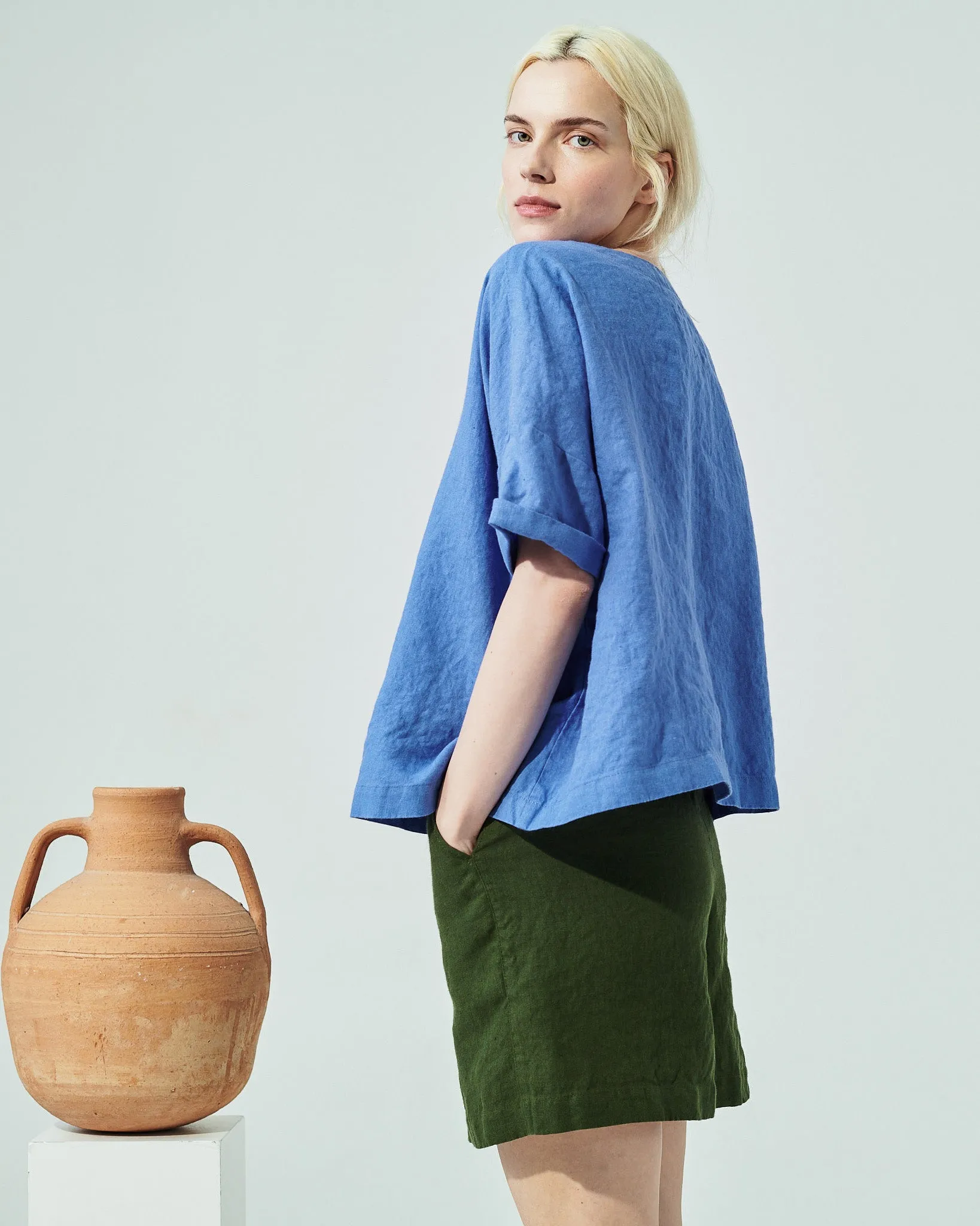 AURORA oversized linen top