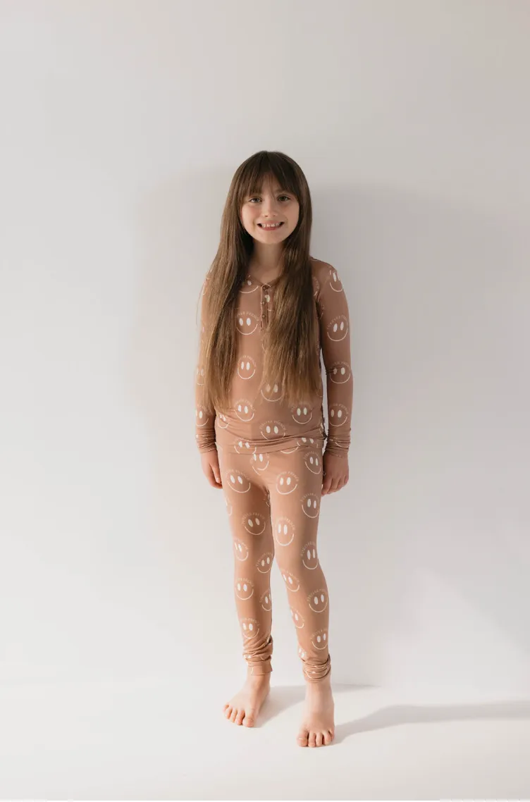 Bamboo Two Piece Pajamas | Desert Clay ff Smile