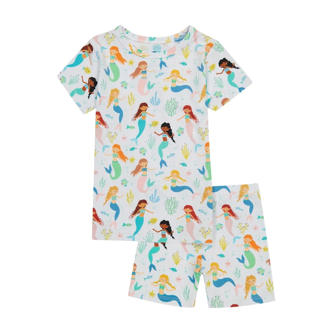 Bird & Bean Bamboo Short PJ Set - Magic Mermaids