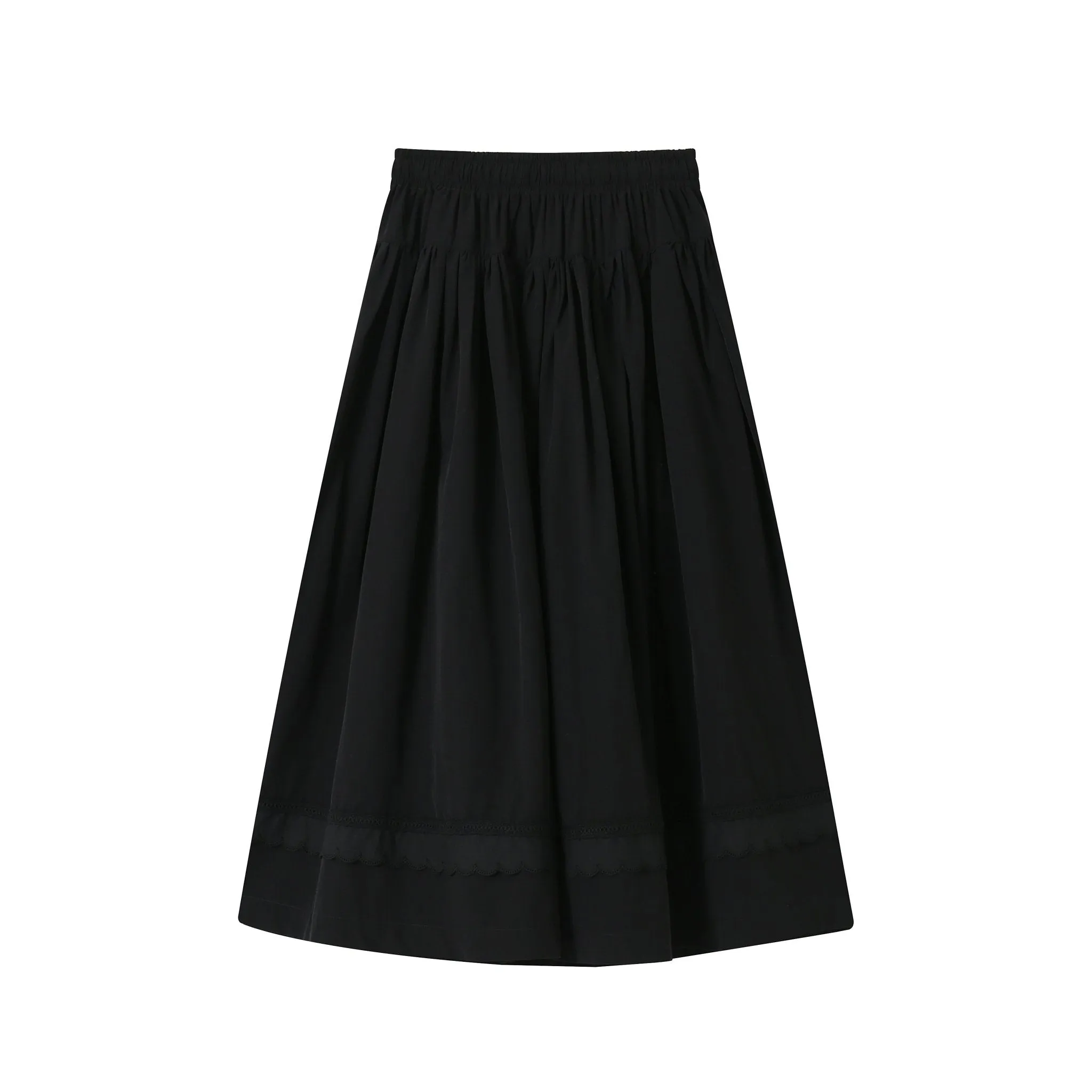 Black Lace Splicing Airy Skirt