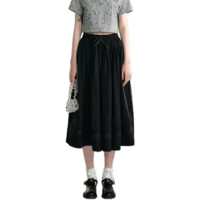 Black Lace Splicing Airy Skirt