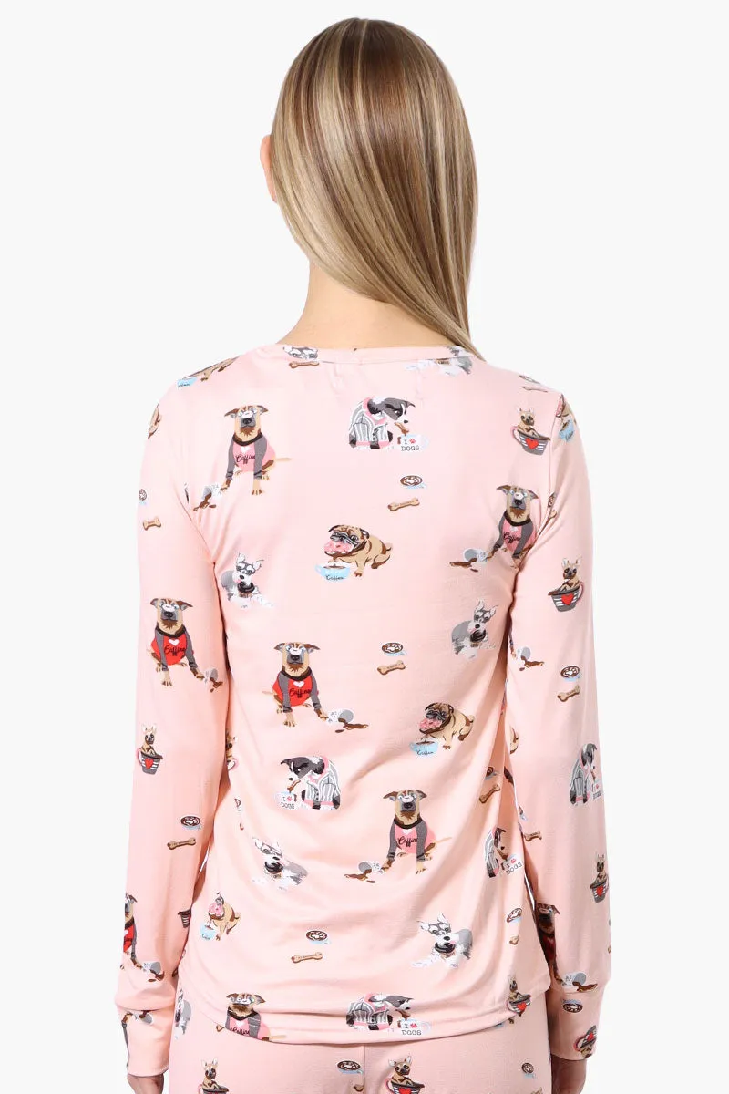 Canada Weather Gear Dog Pattern Pajama Top - Pink