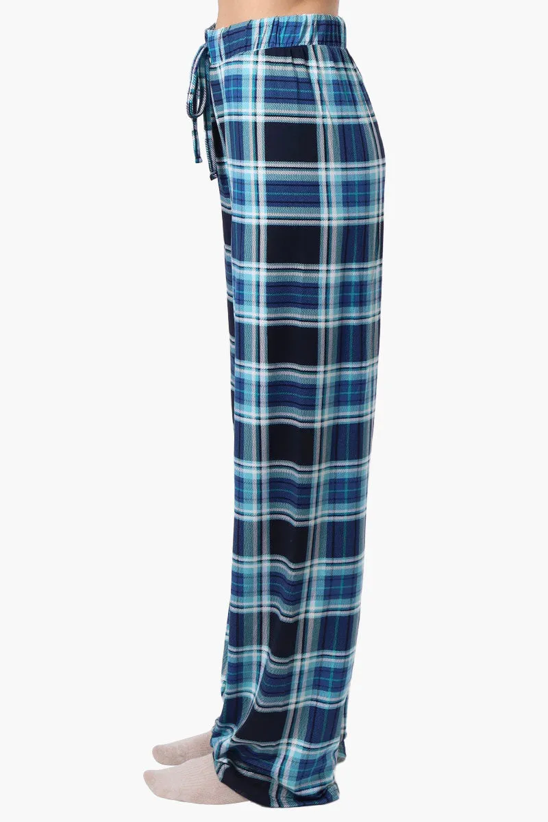 Canada Weather Gear Plaid Wide Leg Pajama Pants - Navy