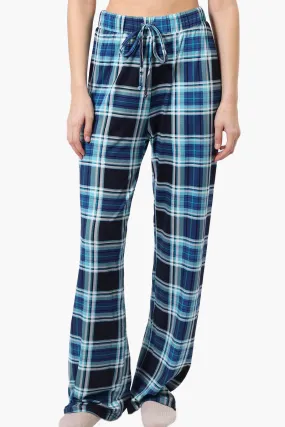 Canada Weather Gear Plaid Wide Leg Pajama Pants - Navy