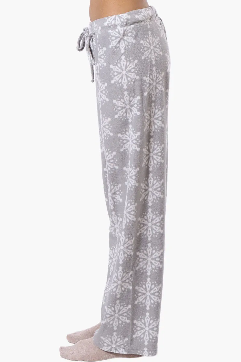 Canada Weather Gear Snowflake Pattern Wide Leg Pajama Pants - Grey