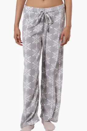 Canada Weather Gear Snowflake Pattern Wide Leg Pajama Pants - Grey