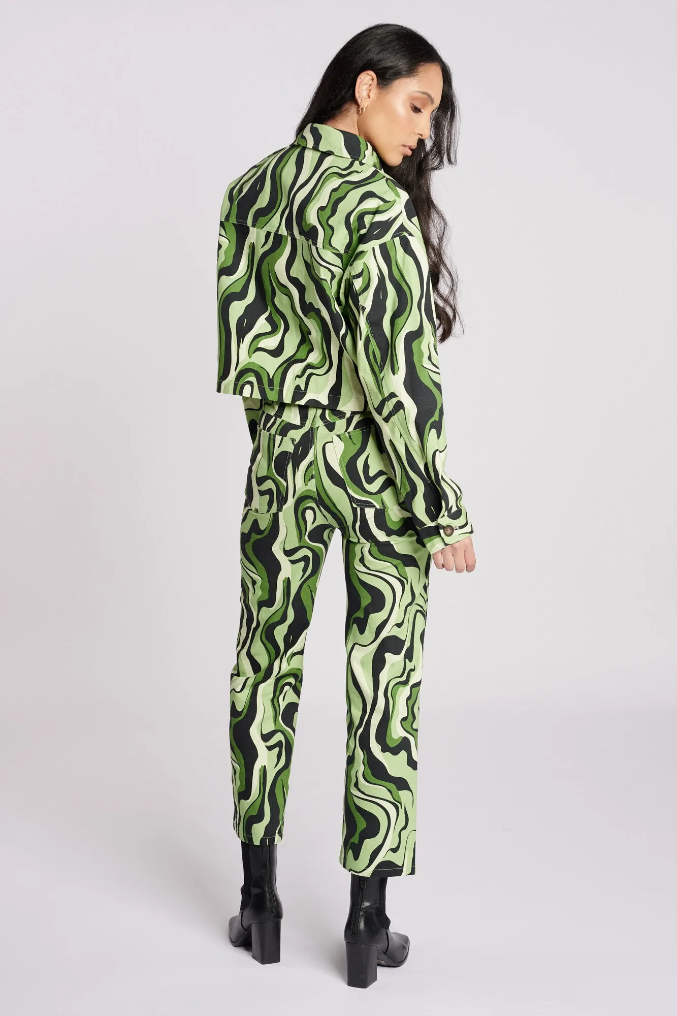 Certified Organic Swirl Print Shacket