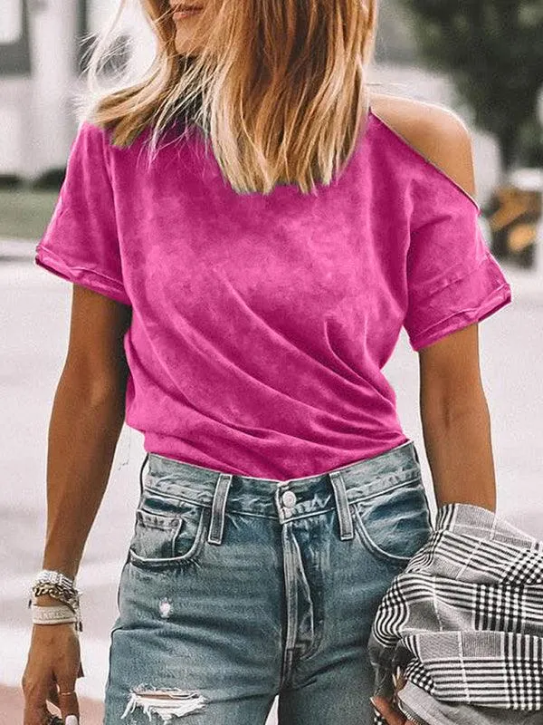 Chic Cold Shoulder Tie-Dye Blouse - Essential Women's Fashion Top