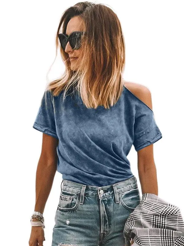 Chic Cold Shoulder Tie-Dye Blouse - Essential Women's Fashion Top