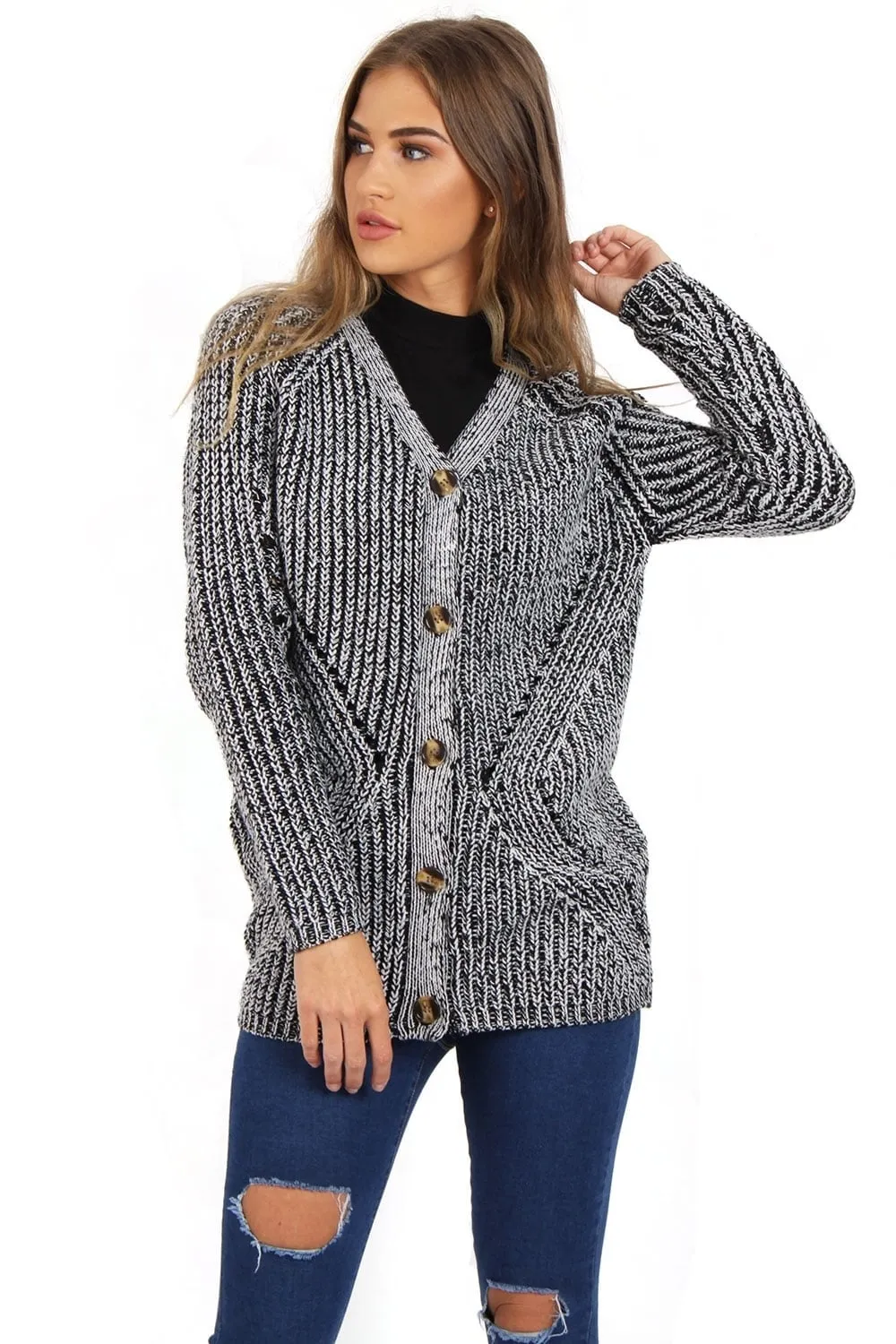 Chunky Knitted Button Cardigan