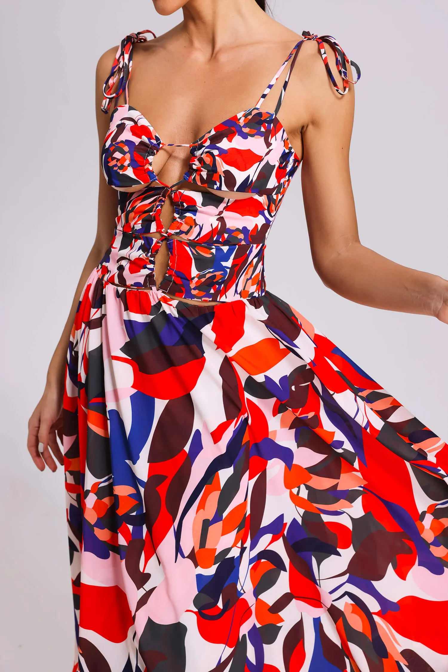 Colorful Cutout Dress - Quincie