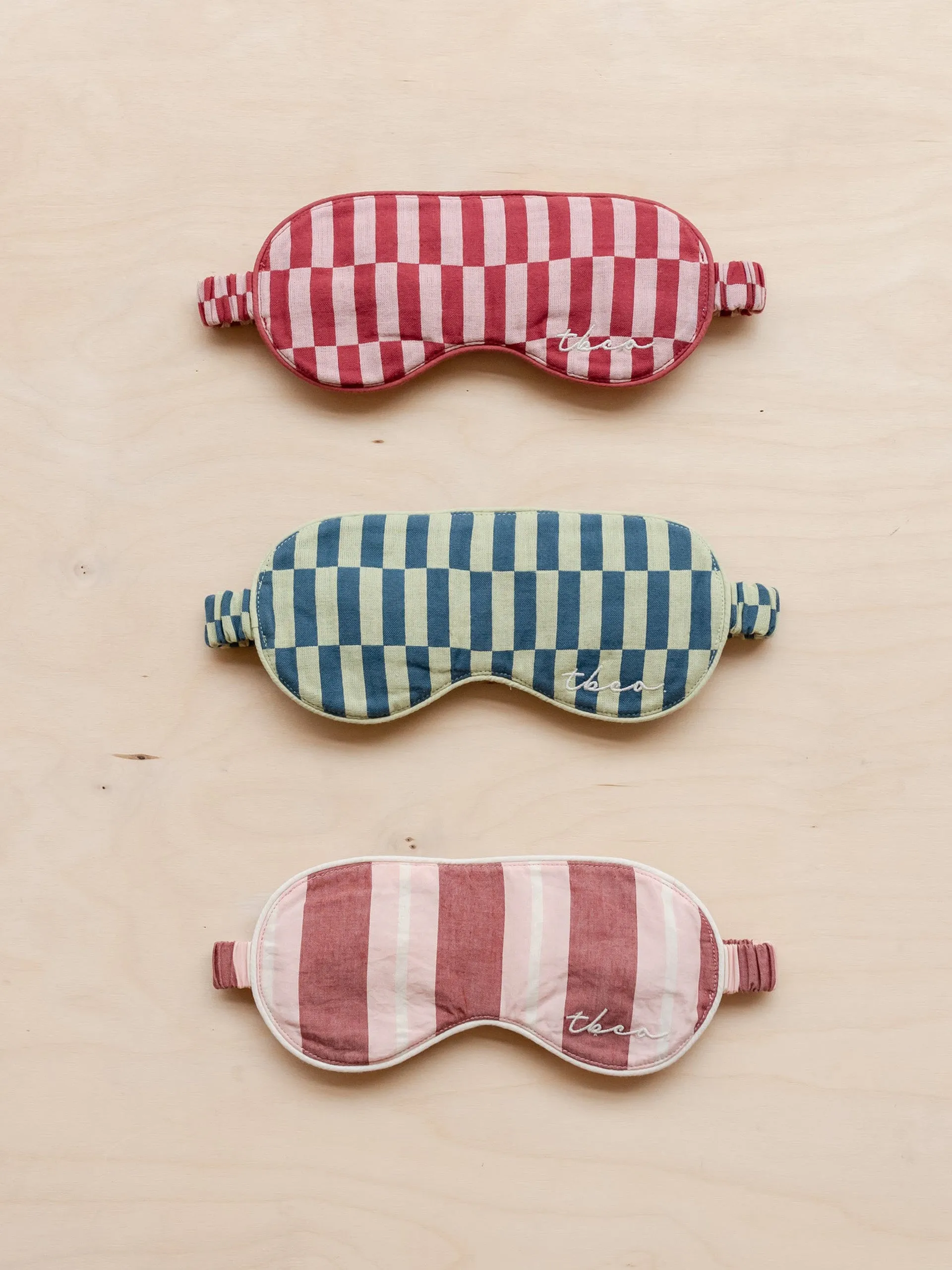 Cotton eye mask in red stripe