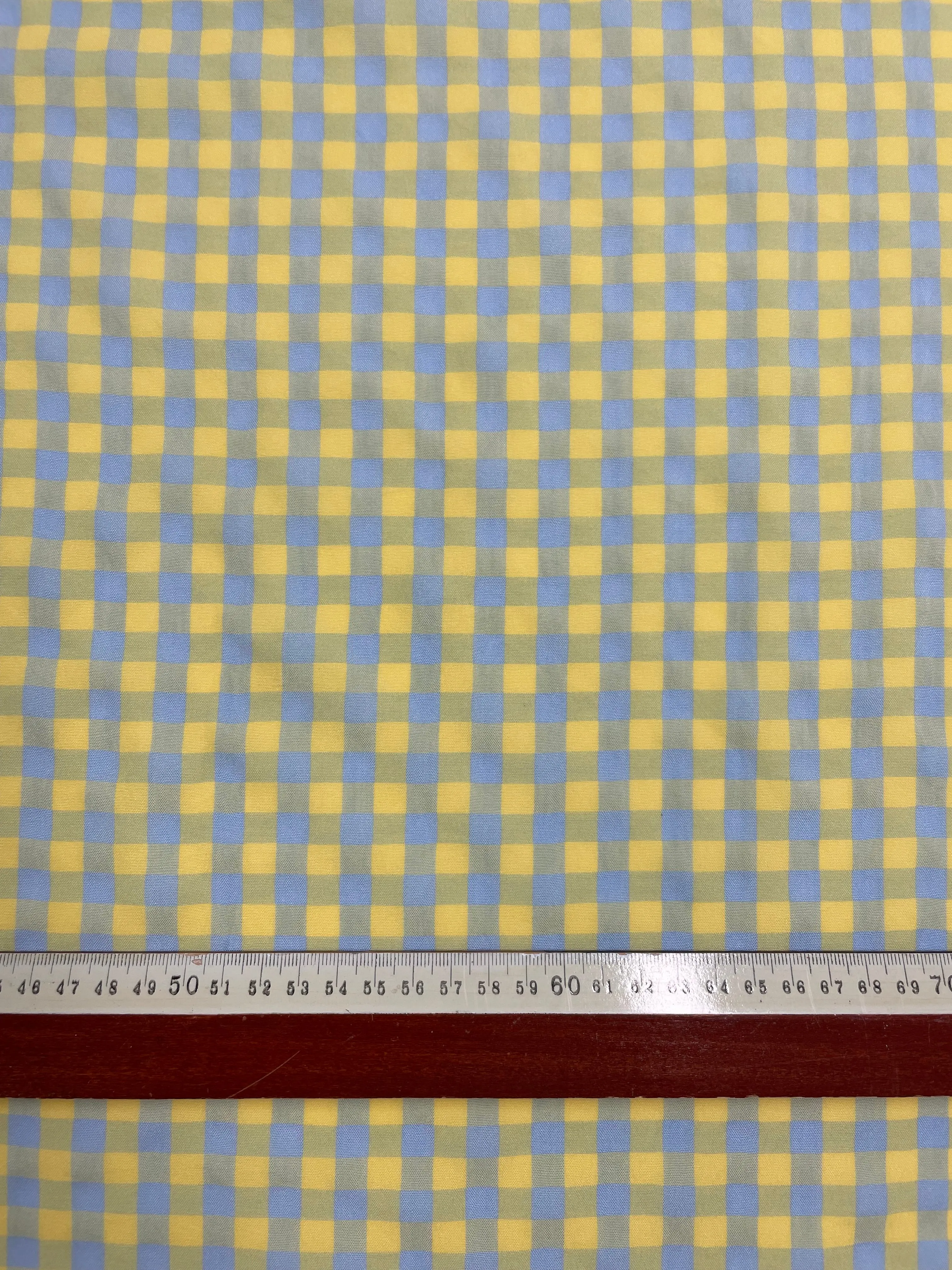 Cotton Poly - Blue & Yellow Gingham - 150cm