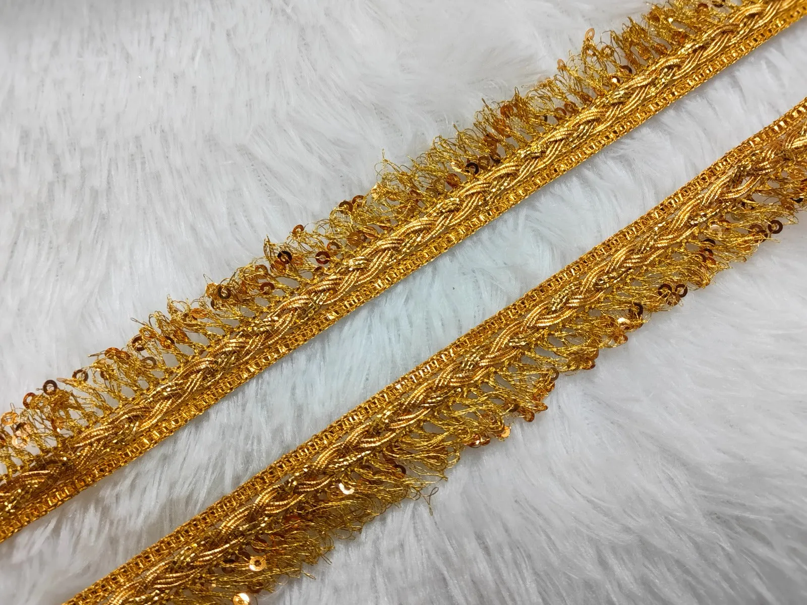 Dark Gold  Embellished Threadwork Trim