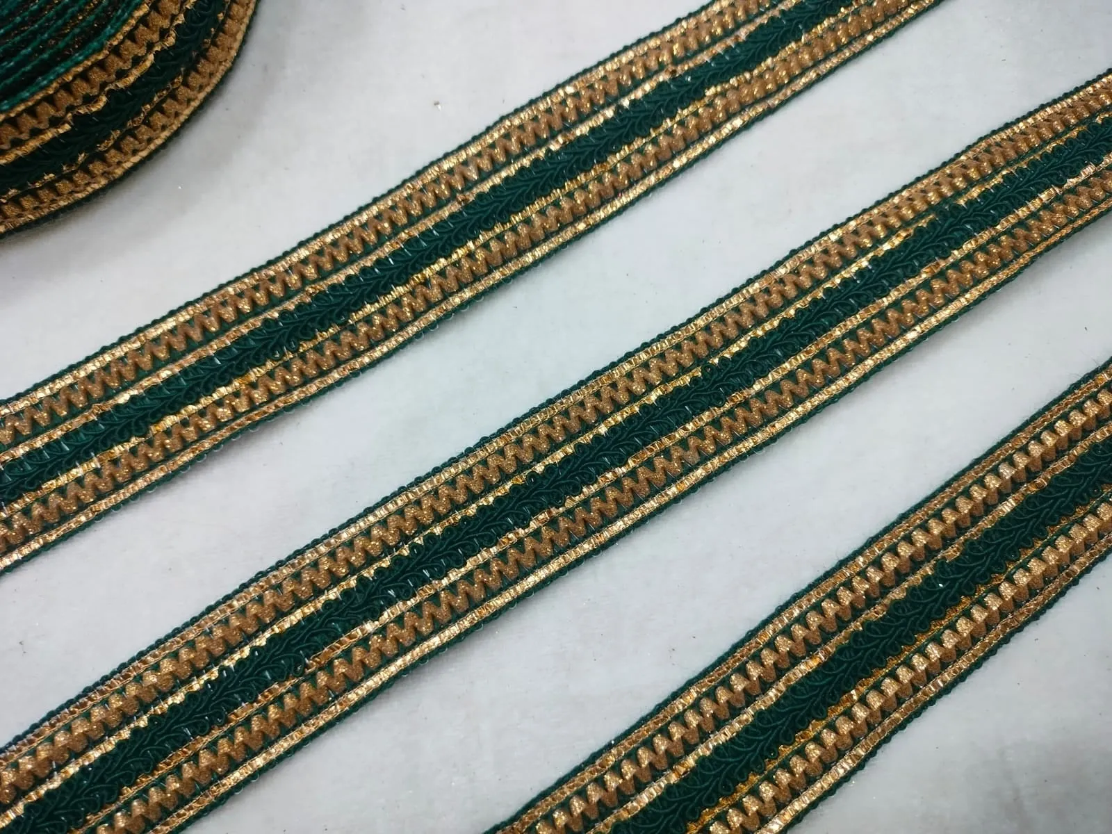 Dark Green Fancy Zari Trim