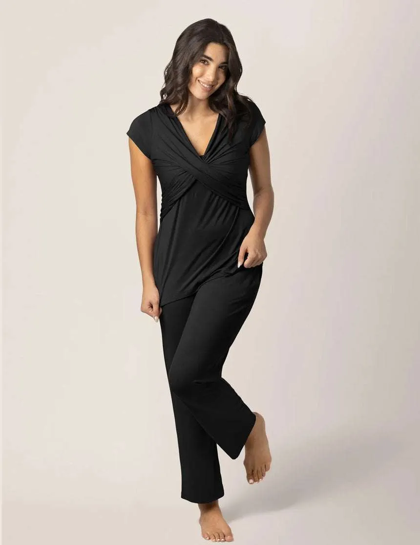 Davy Ultra Soft Maternity & Nursing Pajamas | Black