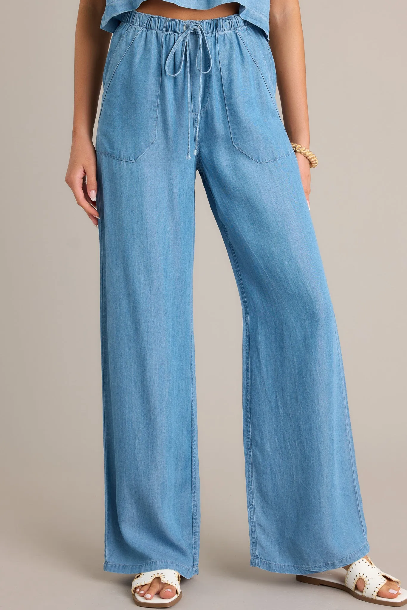 Easy Living Chambray Drawstring Pants