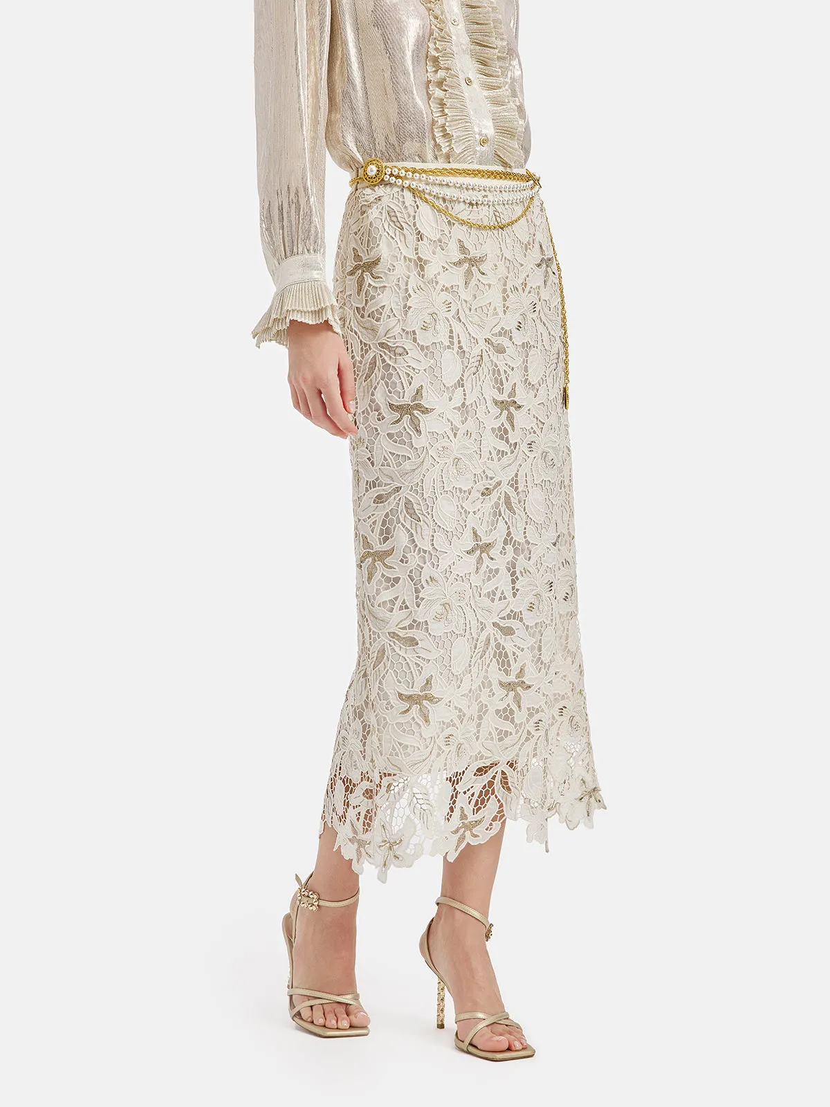 Embroidered Lace Mermaid Skirt