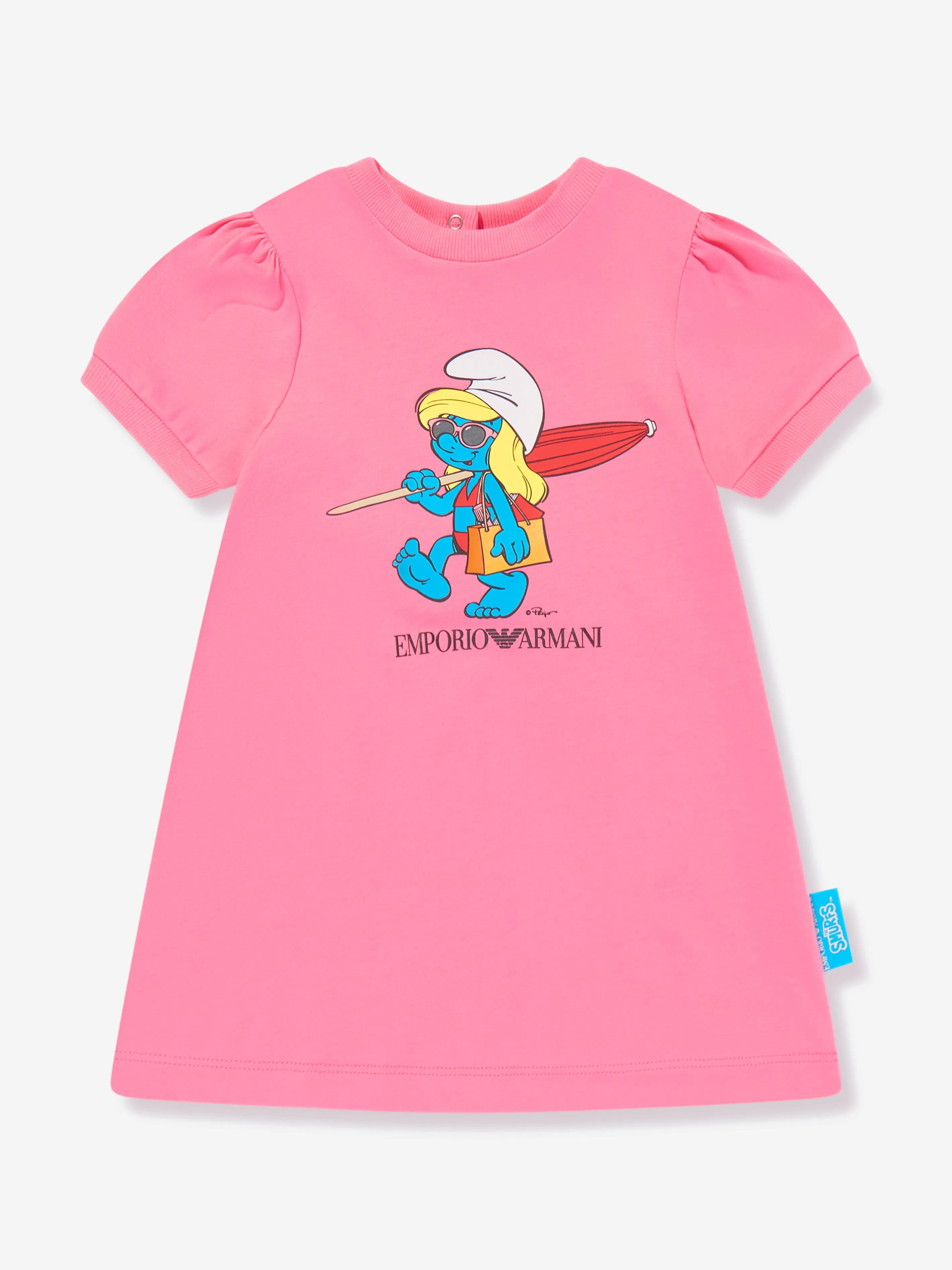 Emporio Armani Baby Girls Smurfette Dress in Pink