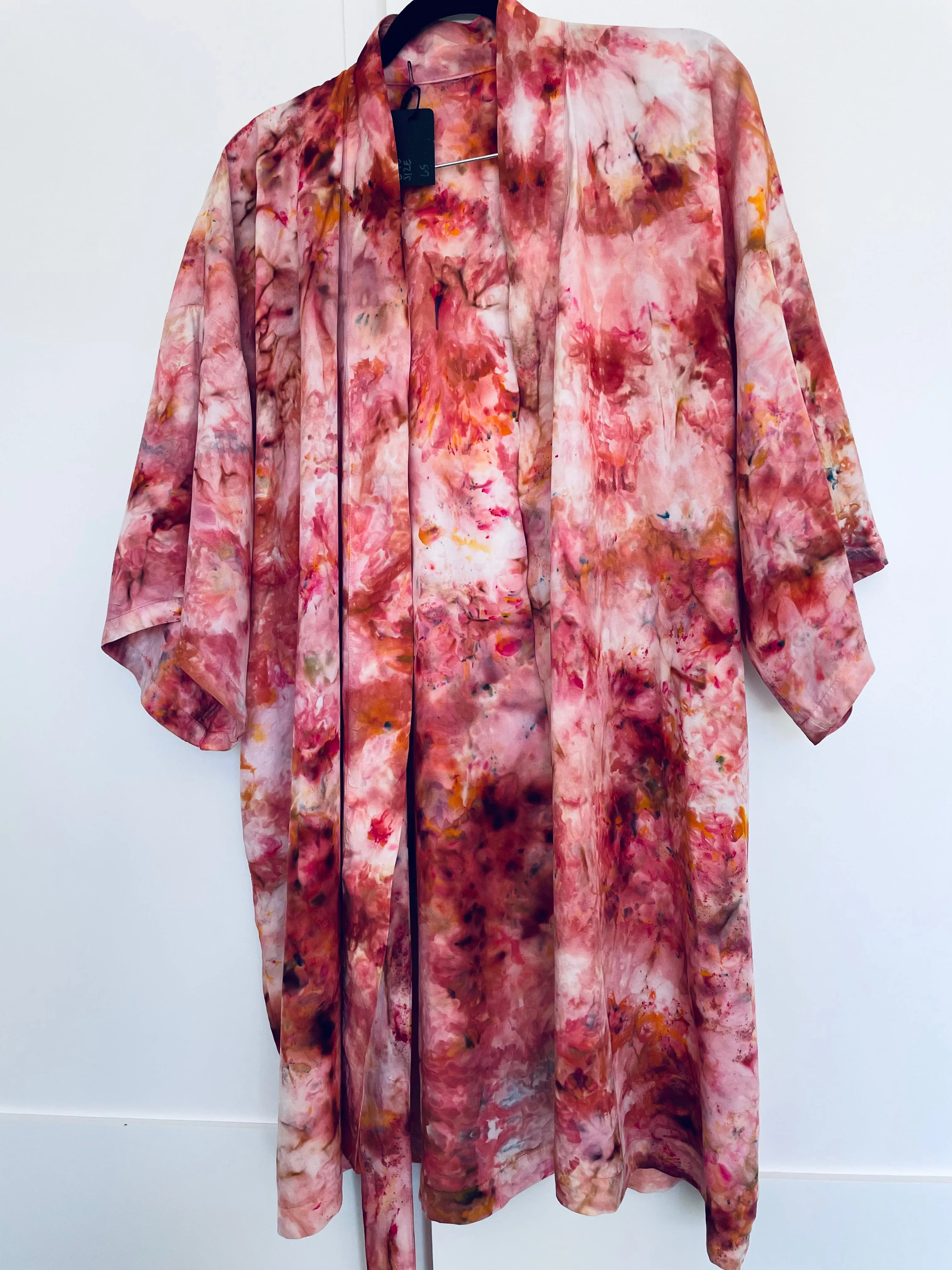 Fire Tie Dye Short Robe