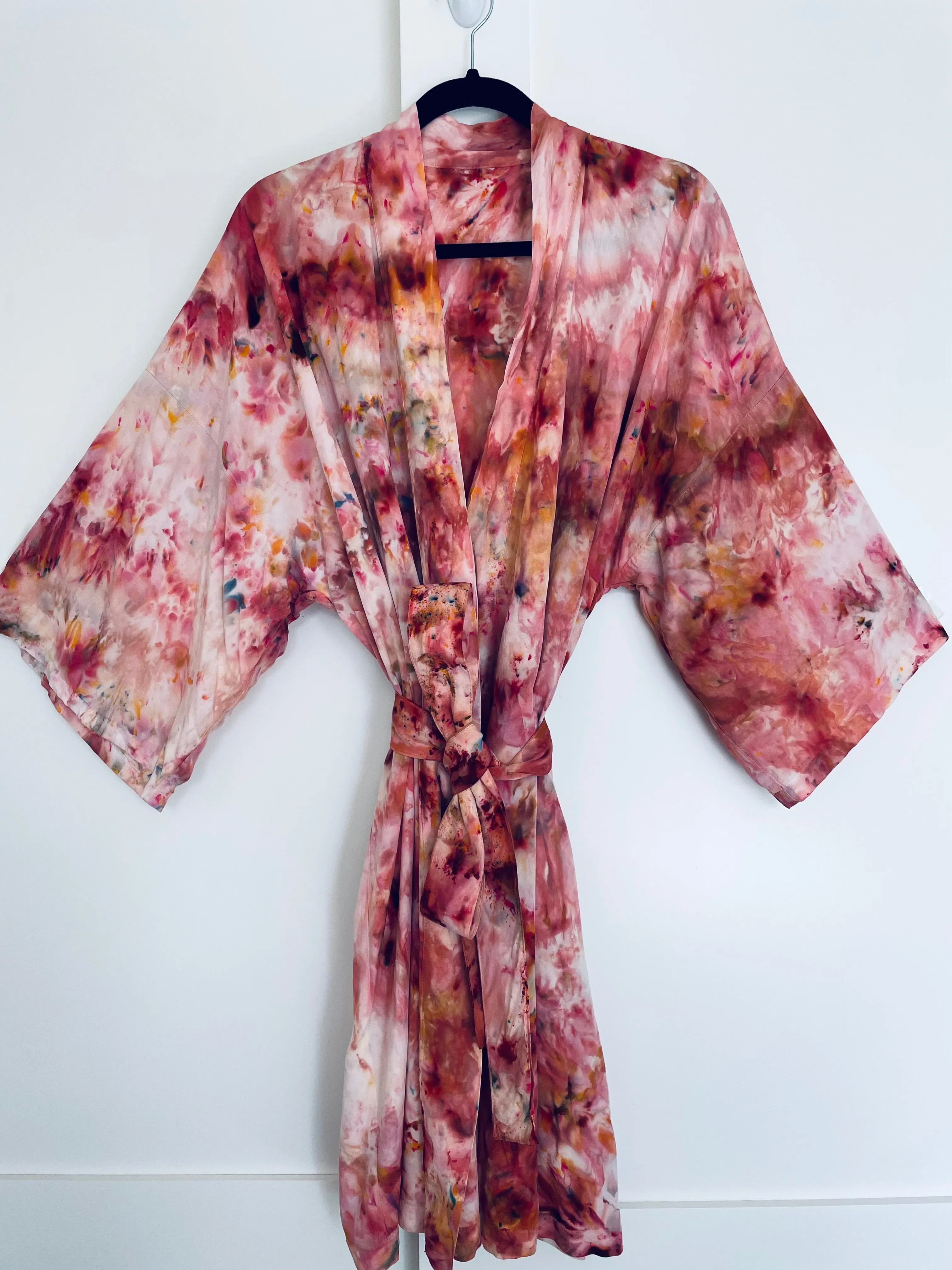 Fire Tie Dye Short Robe