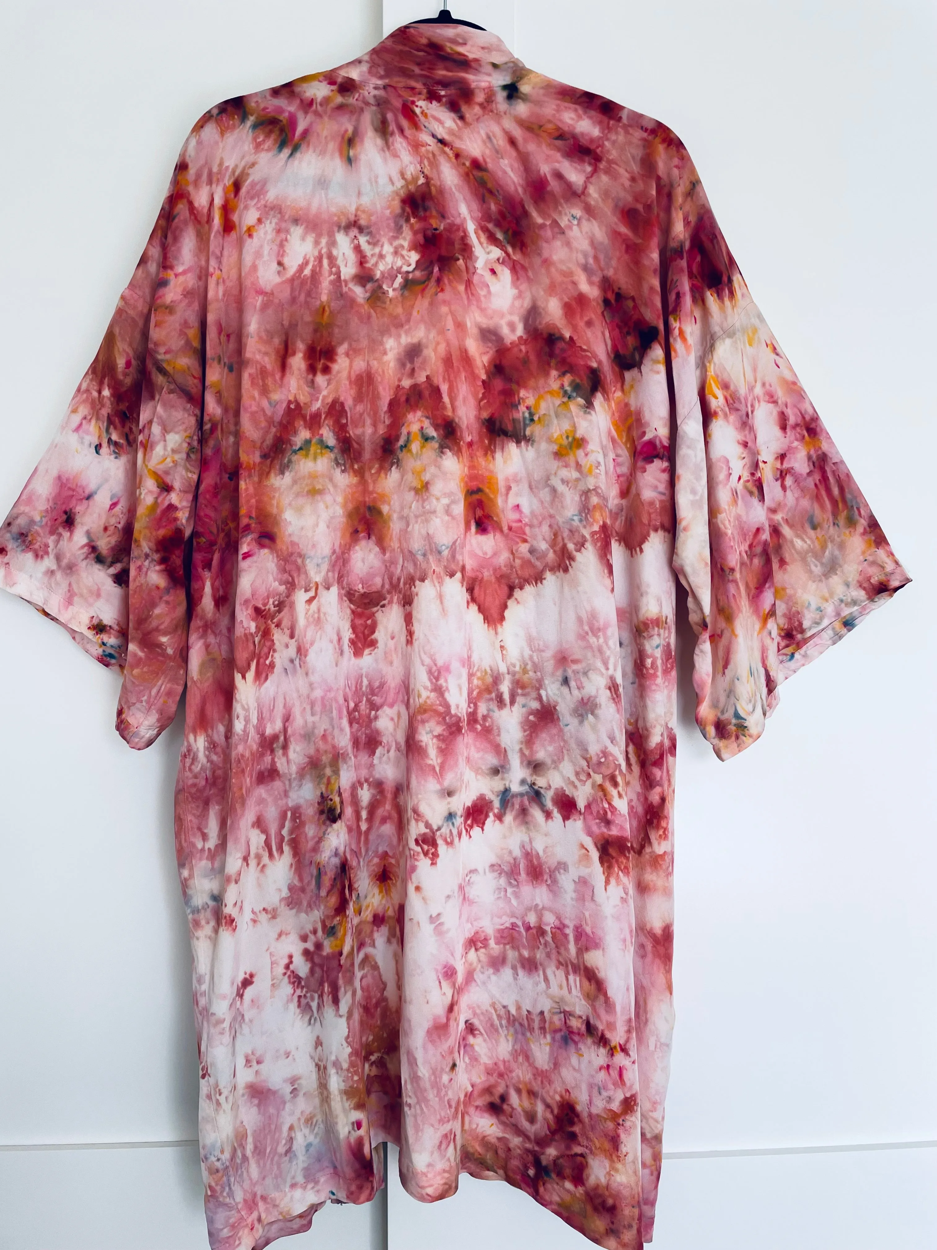 Fire Tie Dye Short Robe