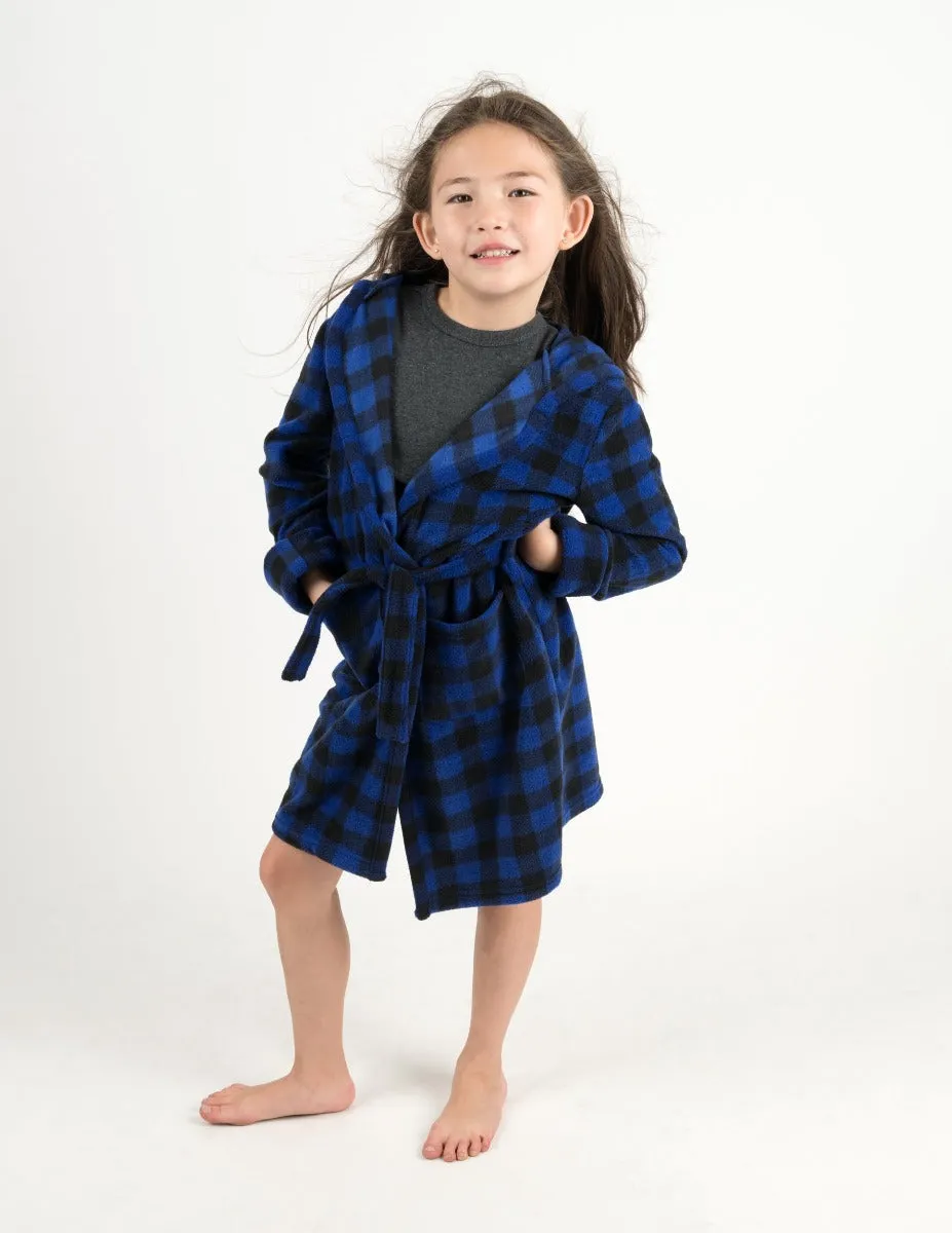 Fleece Plaid Hooded Robes