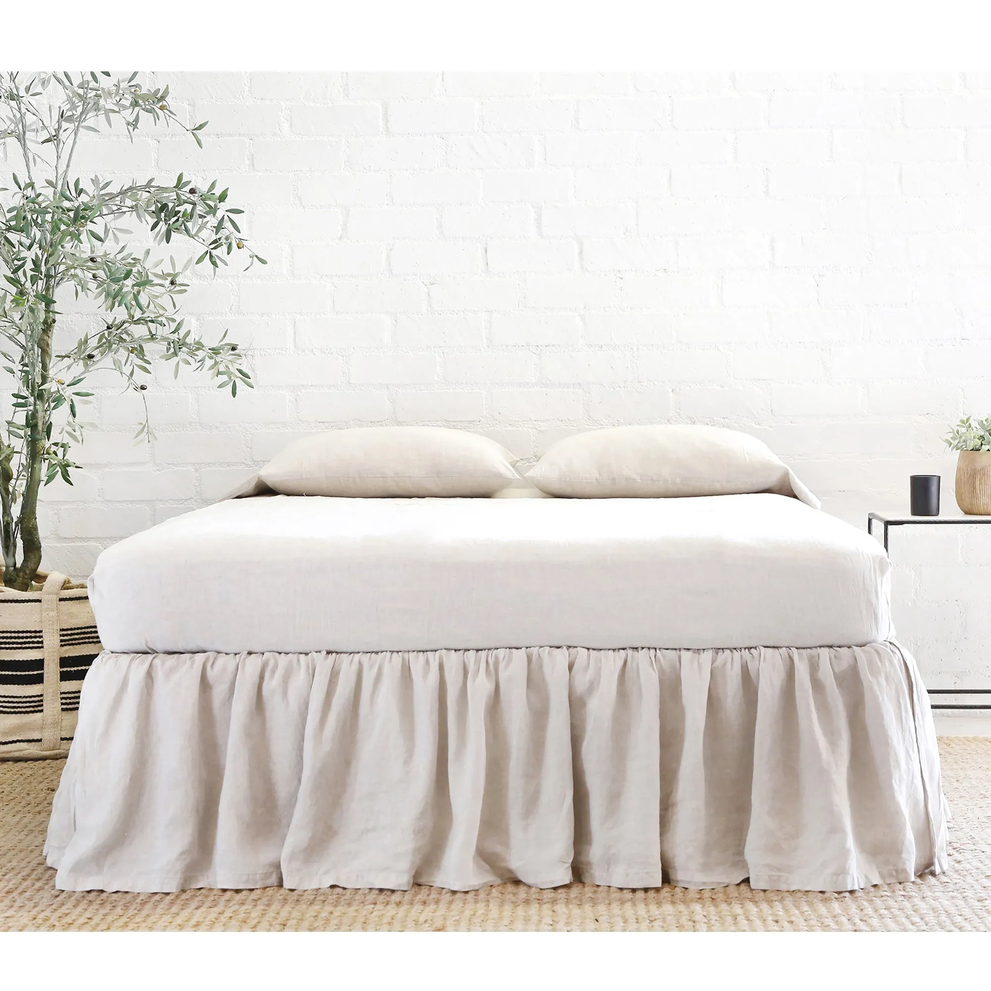 Gathered Linen Bedskirt