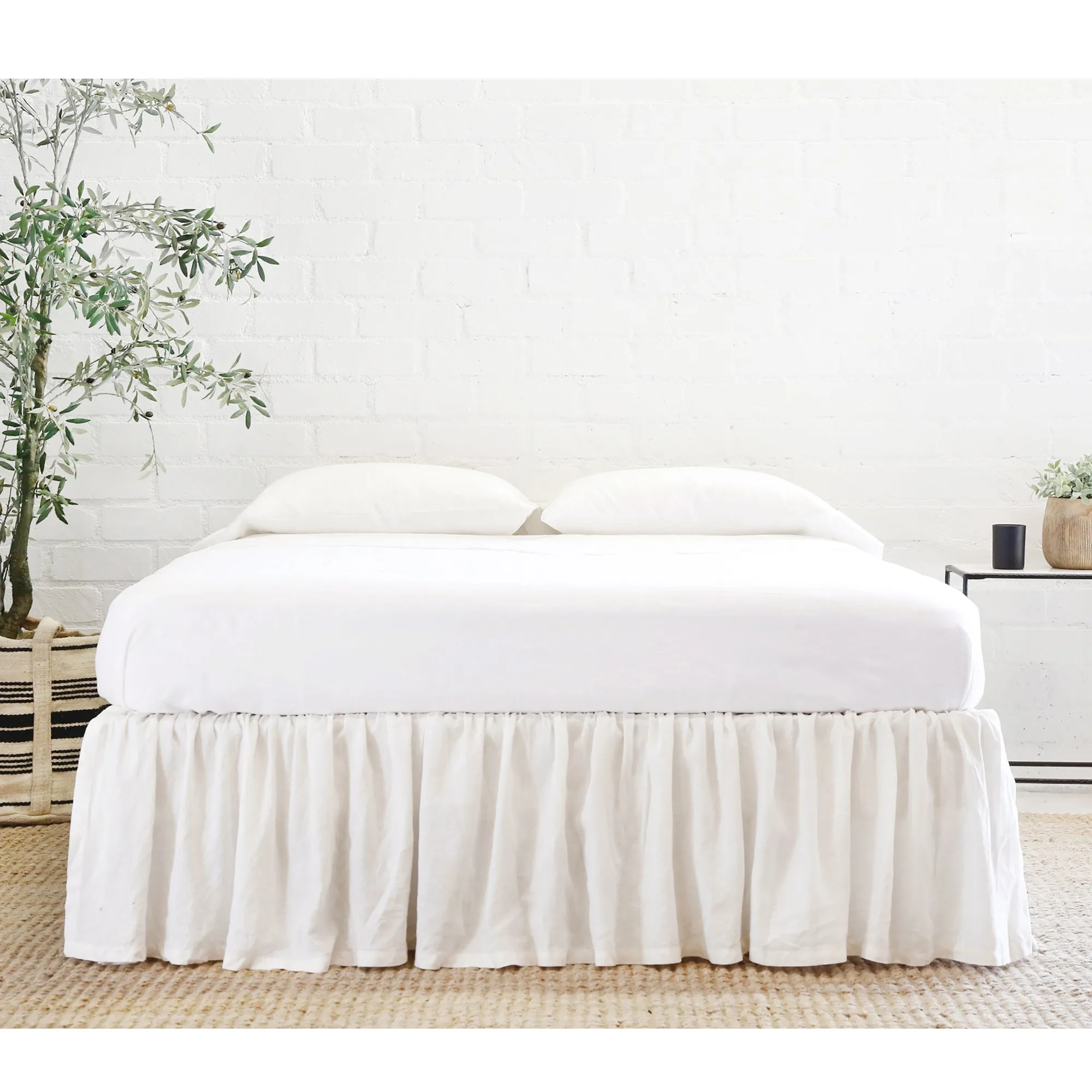 Gathered Linen Bedskirt