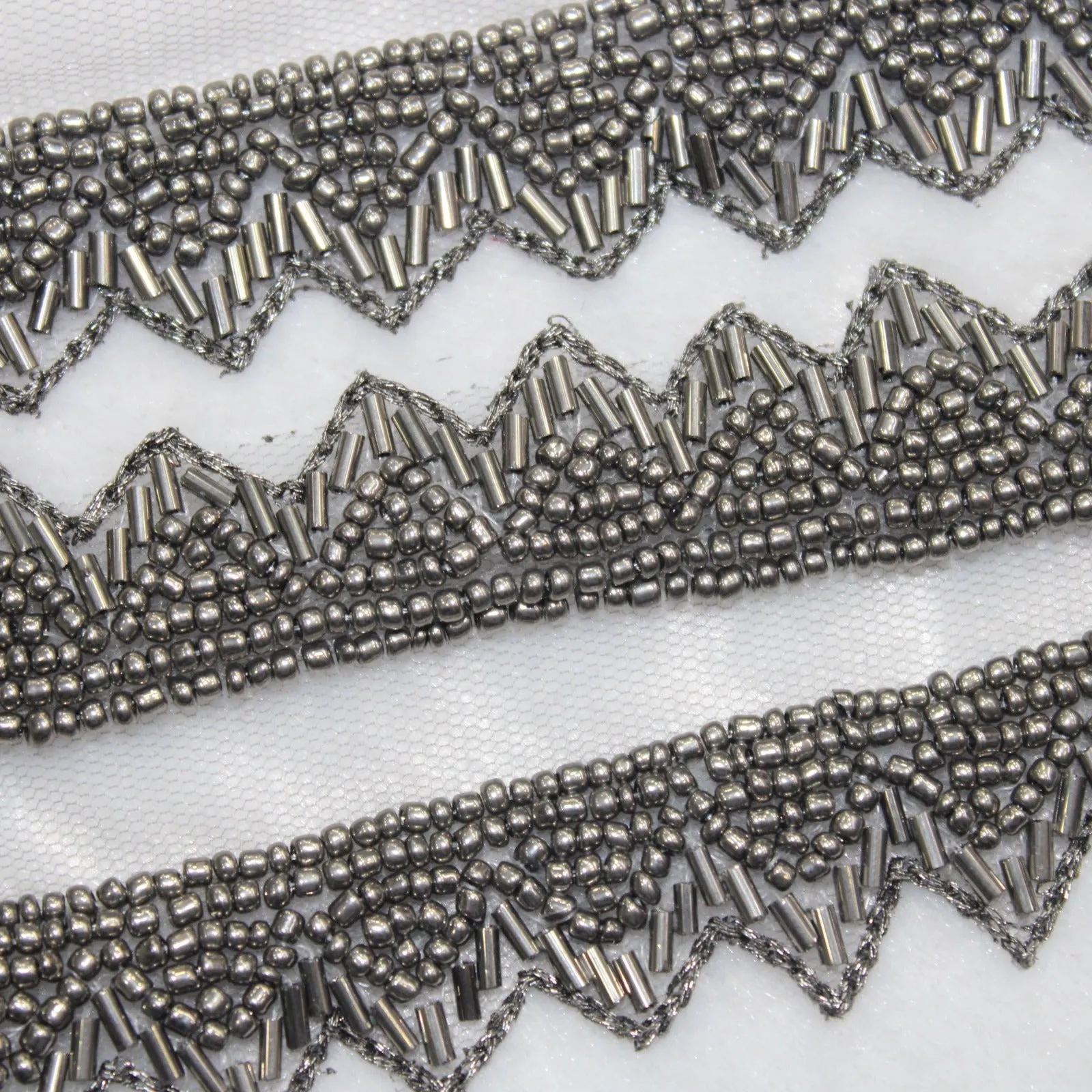 Gray Embellished Handwork Trim  (Wholesale)