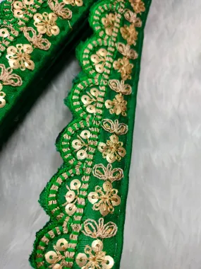 Green & Golden Fancy Zari Trim