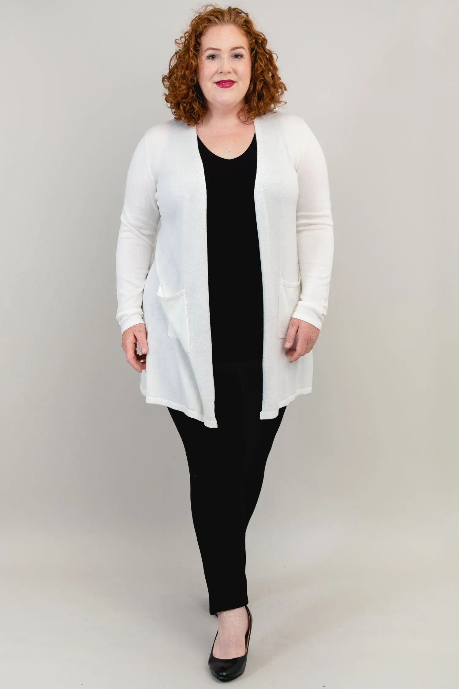 Justine Sweater, White, Bamboo Cotton