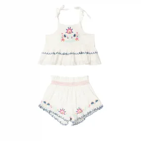 Lali - Summer Blossom Set | Pearl w/ Embroidery