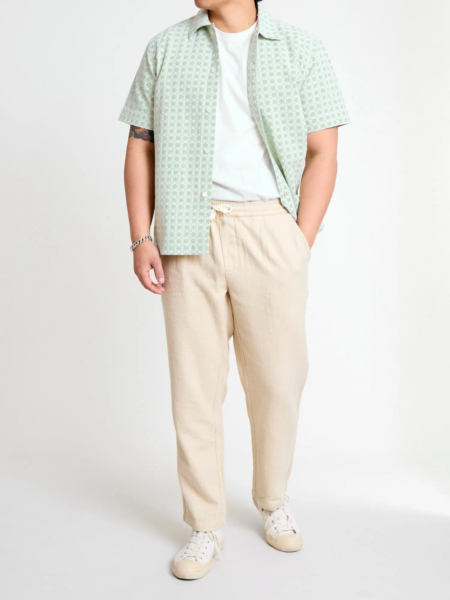 Linen Easy Pant in Alabaster