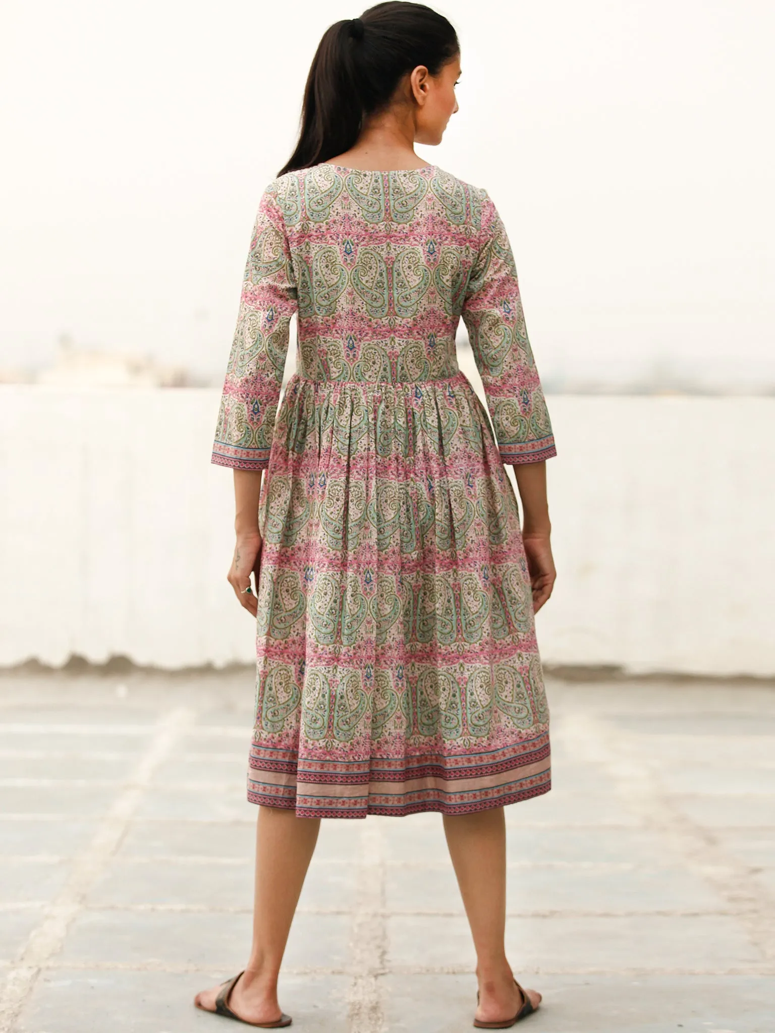 Lively Colors  - Block Printed Cotton Dress  - D369F1879