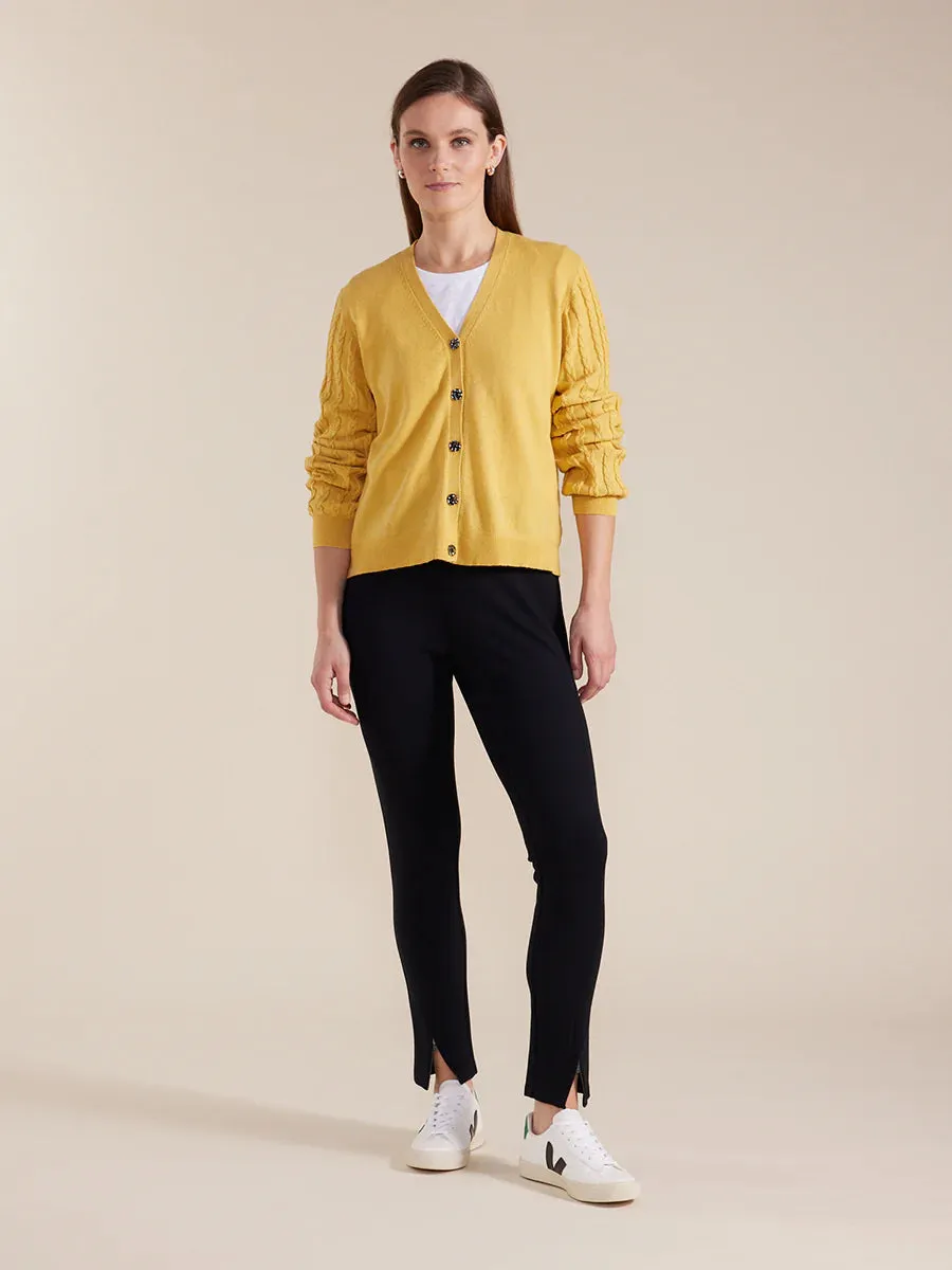 Marco Polo Cable Sleeve Cardigan - Marigold