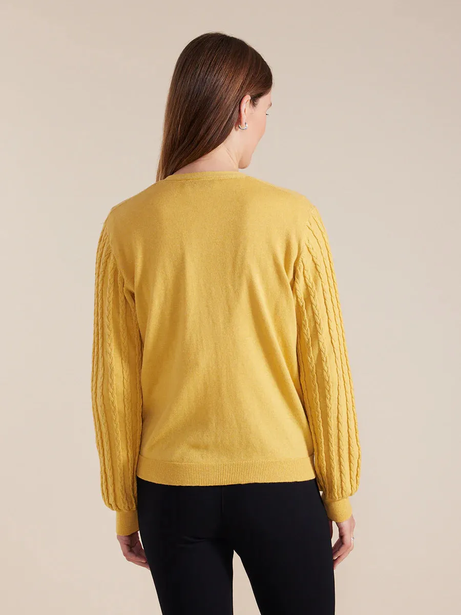 Marco Polo Cable Sleeve Cardigan - Marigold