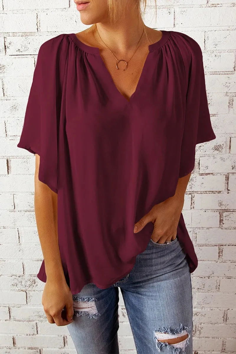 Marina - Chic V-Neck Casual T-Shirt for Women