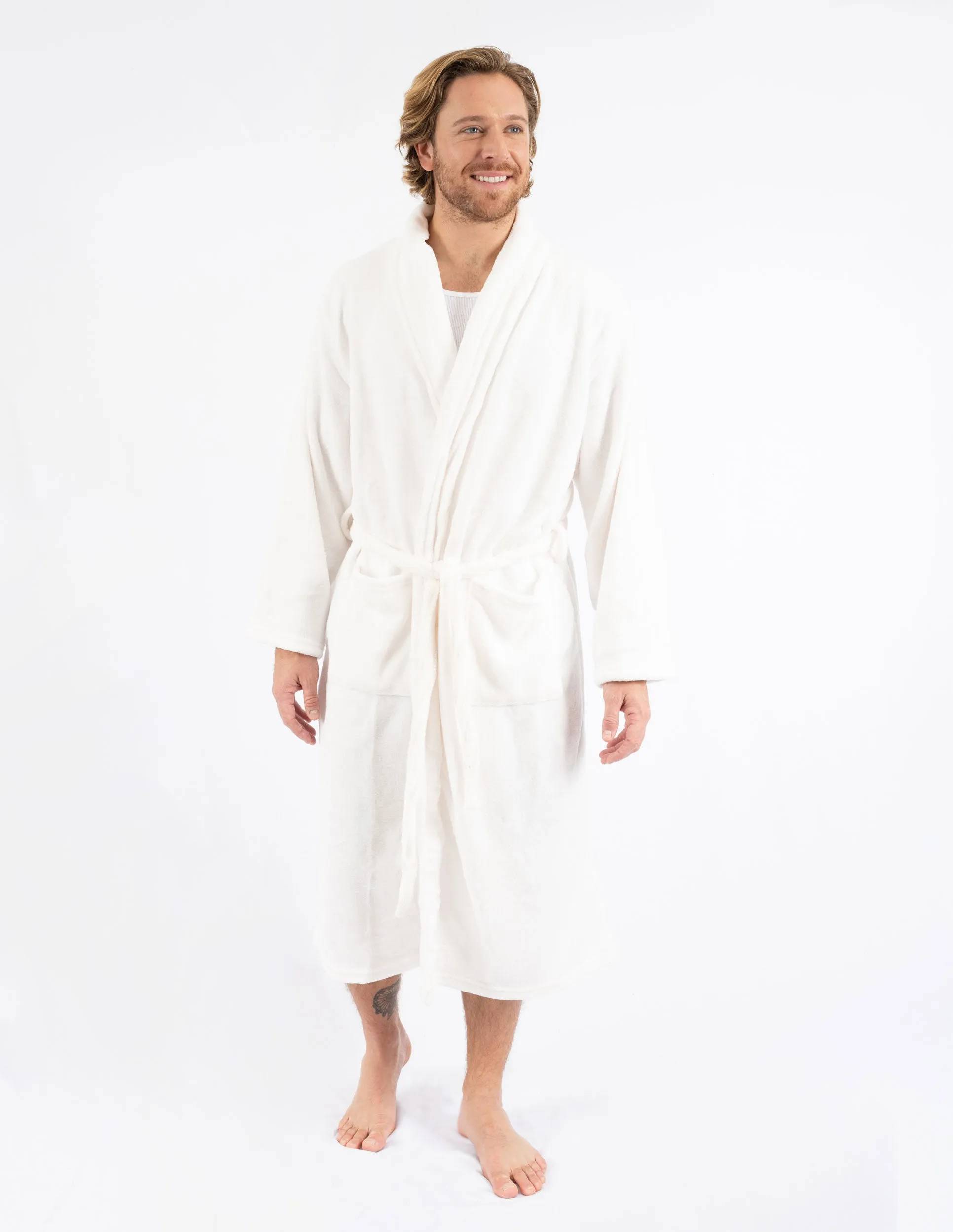 Men's Soft Micro Fleece Bathrobe