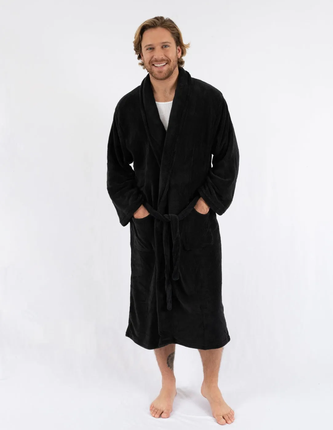 Men's Soft Micro Fleece Bathrobe